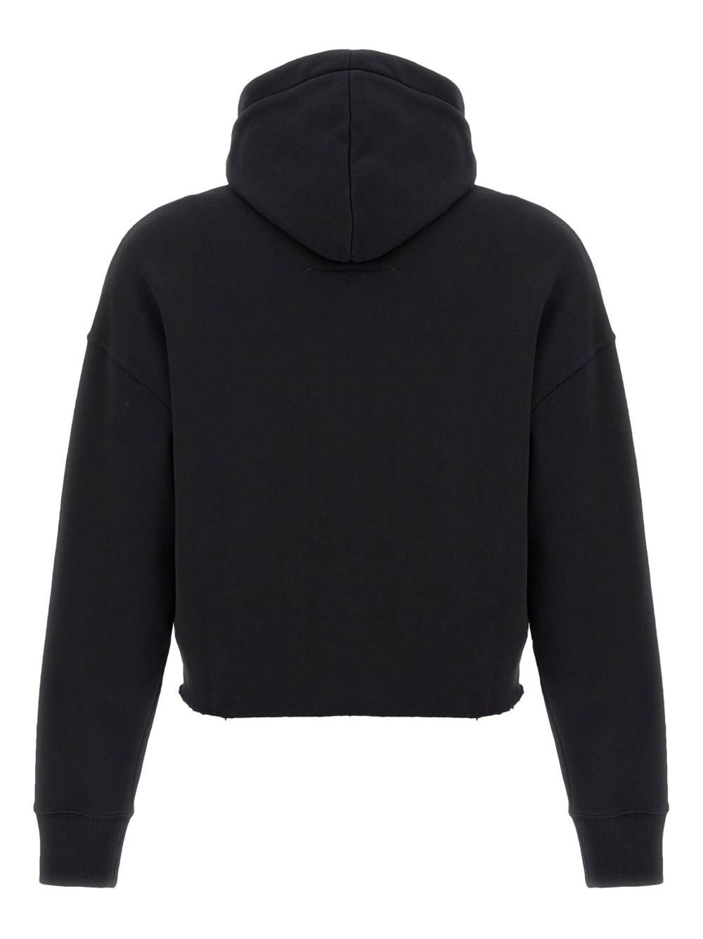 Logo cotton cropped hoodie