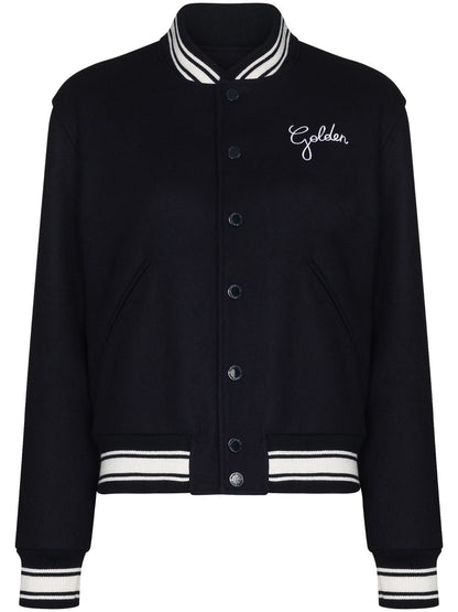 Logo wool bomber jacket