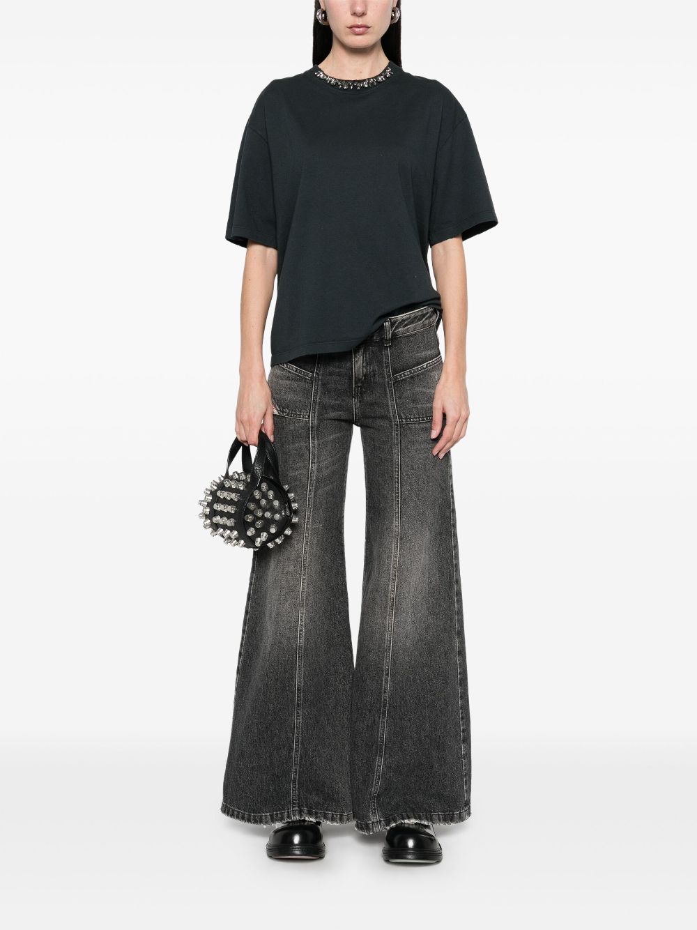 Crystal embellished cotton t-shirt