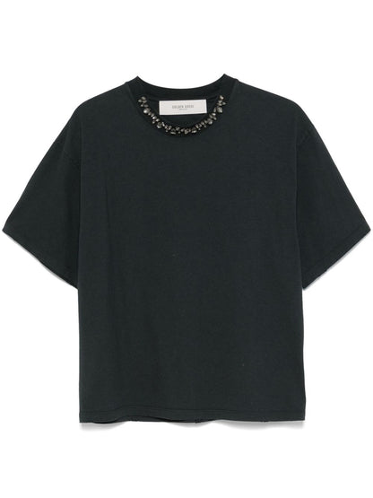 Crystal embellished cotton t-shirt