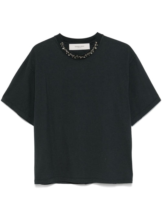 Crystal embellished cotton t-shirt