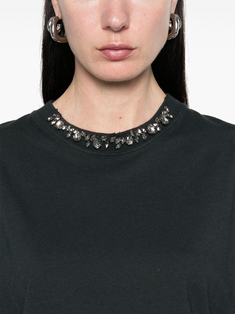 Crystal embellished cotton t-shirt