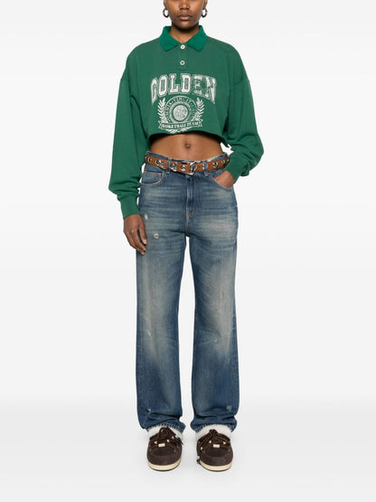 Organic cotton cropped sweatshirt