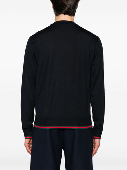 Web detail wool sweater