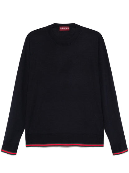 Web detail wool sweater