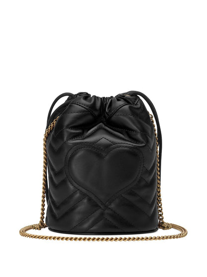 Gg marmont mini leather bucket bag
