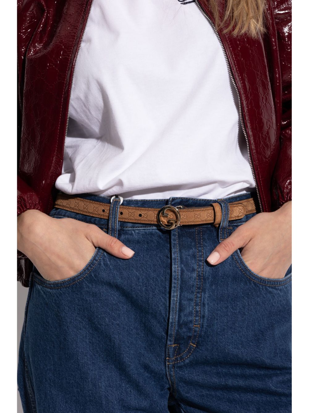 Gucci blondie leahter belt