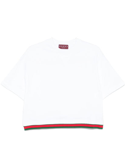 Web detail cotton t-shirt