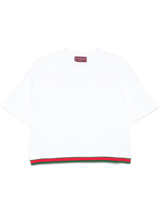 Web detail cotton t-shirt