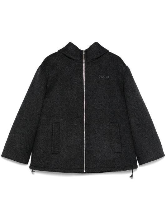 Wool and silk blend caban