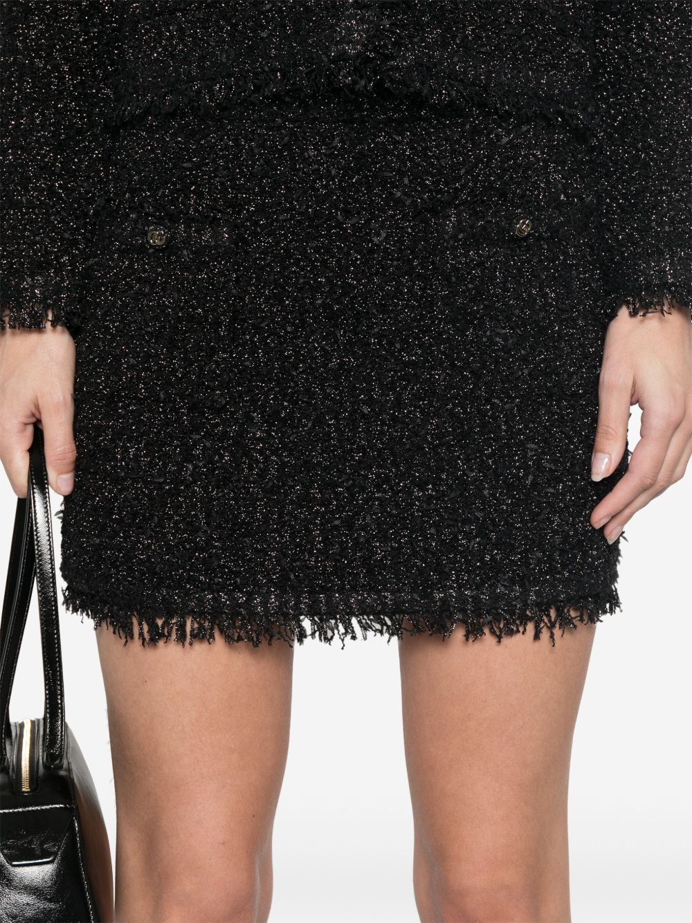 Lamé mini skirt
