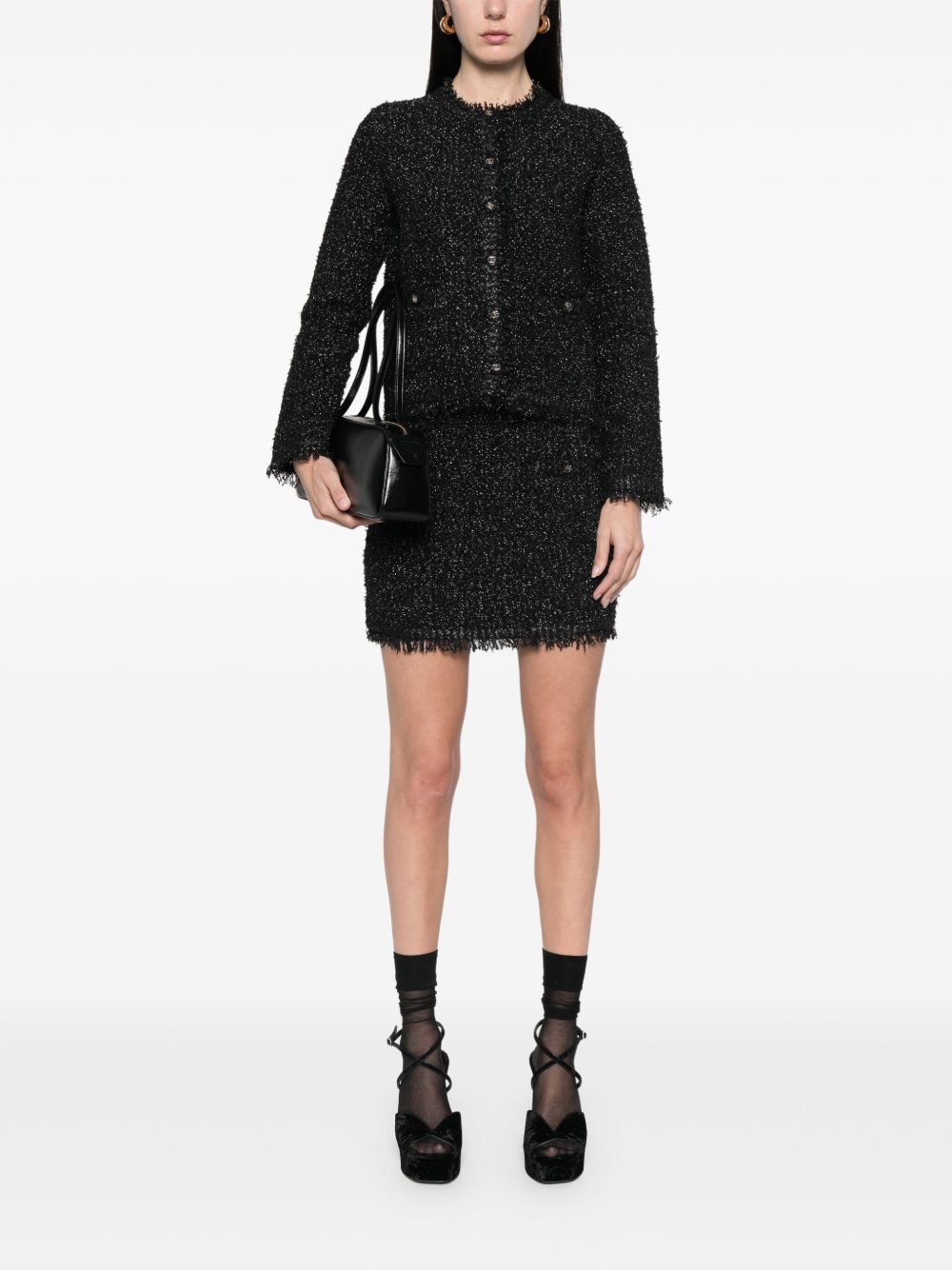 Lamé mini skirt