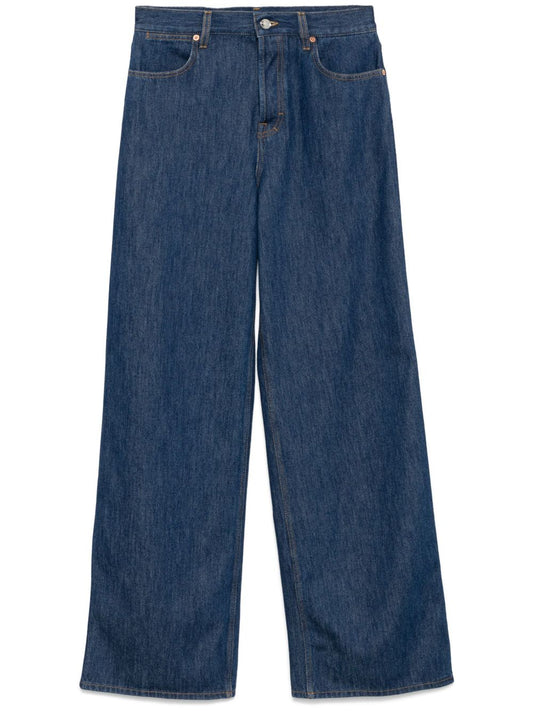 Wide leg denim jeans