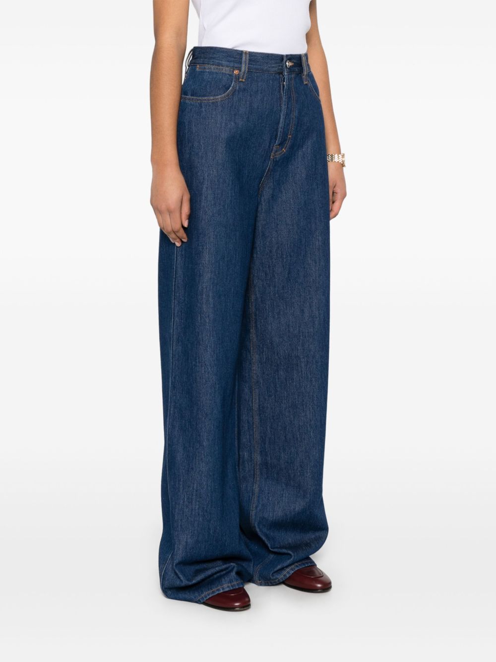 Wide leg denim jeans