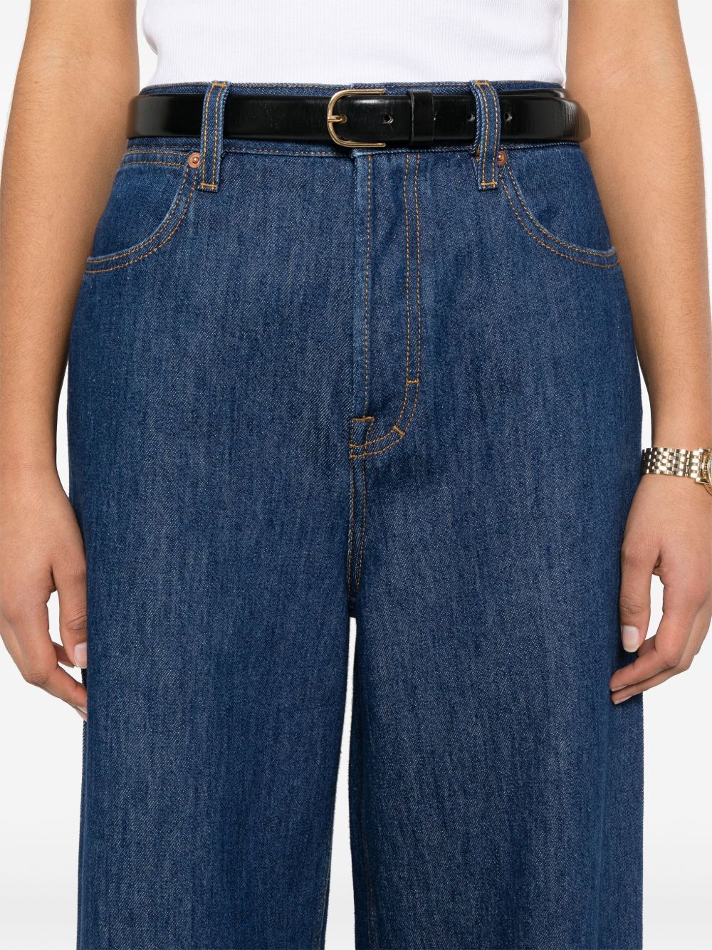 Wide leg denim jeans
