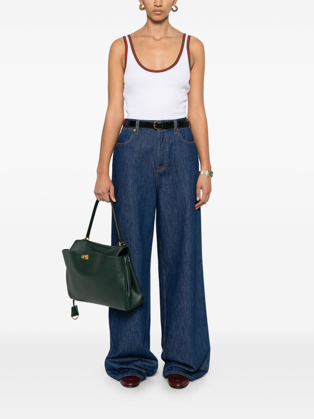 Wide leg denim jeans