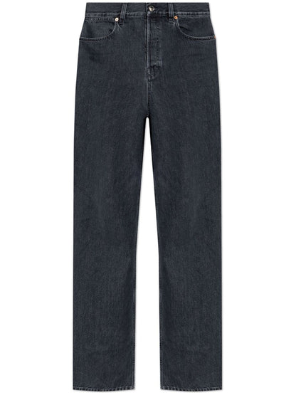 Wide leg denim cotton jeans