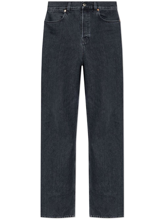 Wide leg denim cotton jeans