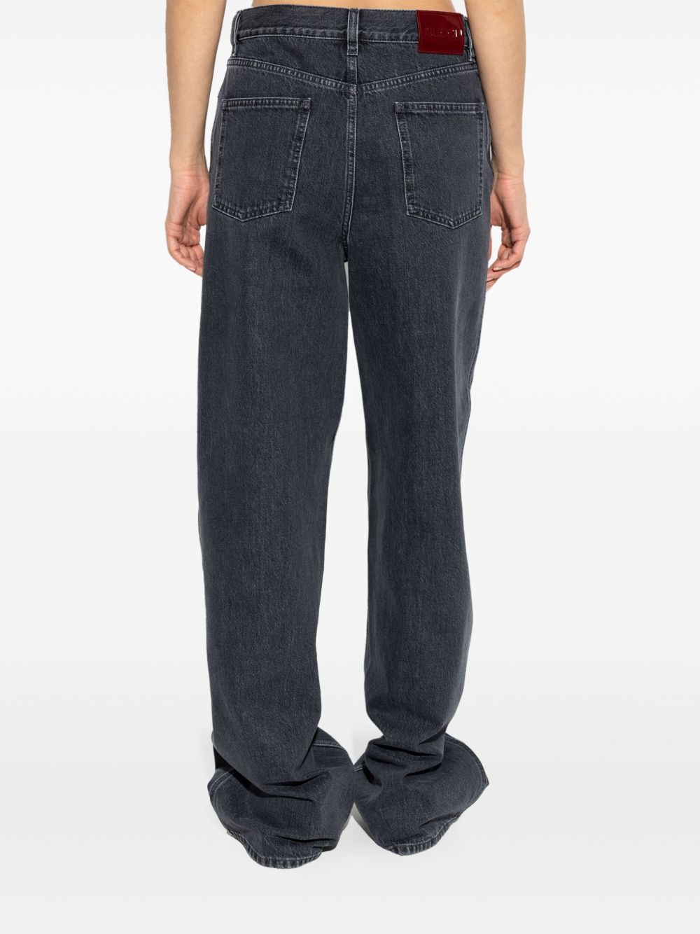 Wide leg denim cotton jeans