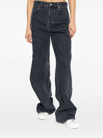 Wide leg denim cotton jeans