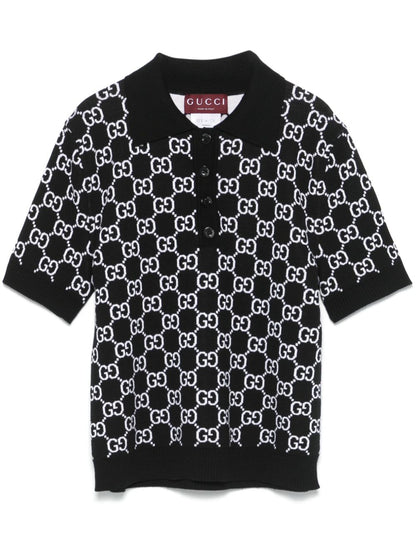 Gg supreme wool polo shirt