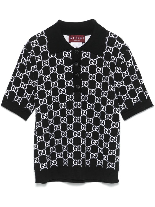 Gg supreme wool polo shirt