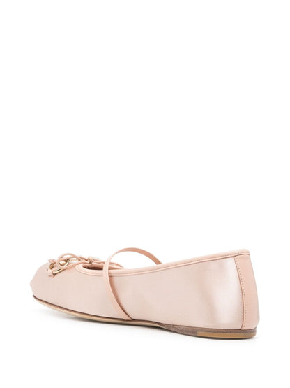 Horsebit satin ballets