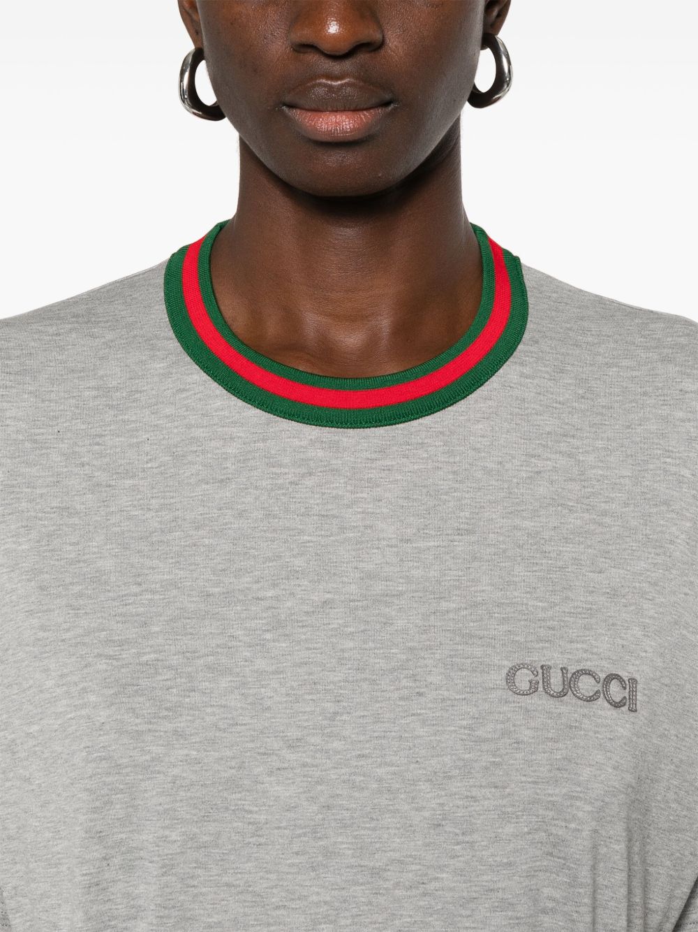 Web detail cotton t-shirt