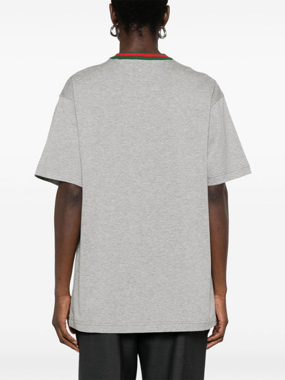 Web detail cotton t-shirt