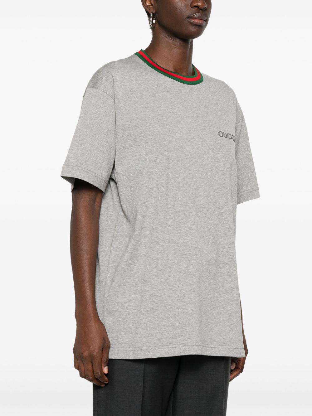 Web detail cotton t-shirt