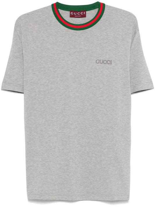 Web detail cotton t-shirt