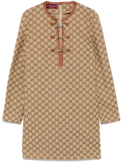 Gg cotton midi dress