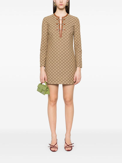 Gg cotton midi dress