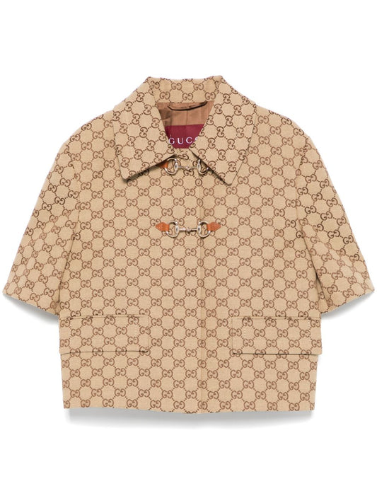 Gg supreme cropped jacket