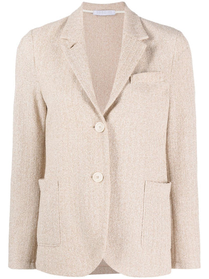 Cotton blend single-breasted jacket