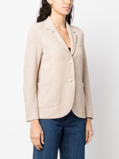 Cotton blend single-breasted jacket