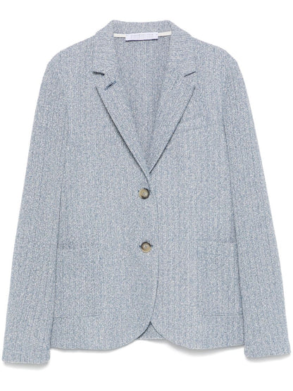Cotton blend single-breasted jacket