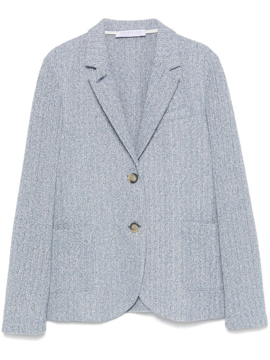 Cotton blend single-breasted jacket