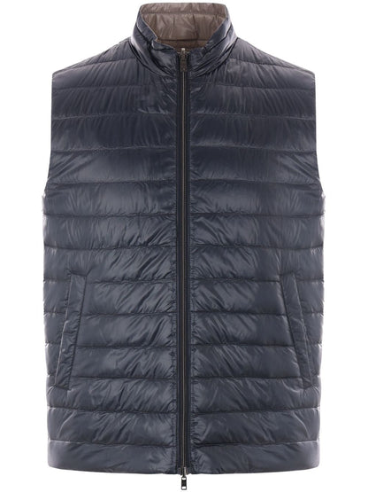 Reversible nylon down jacket