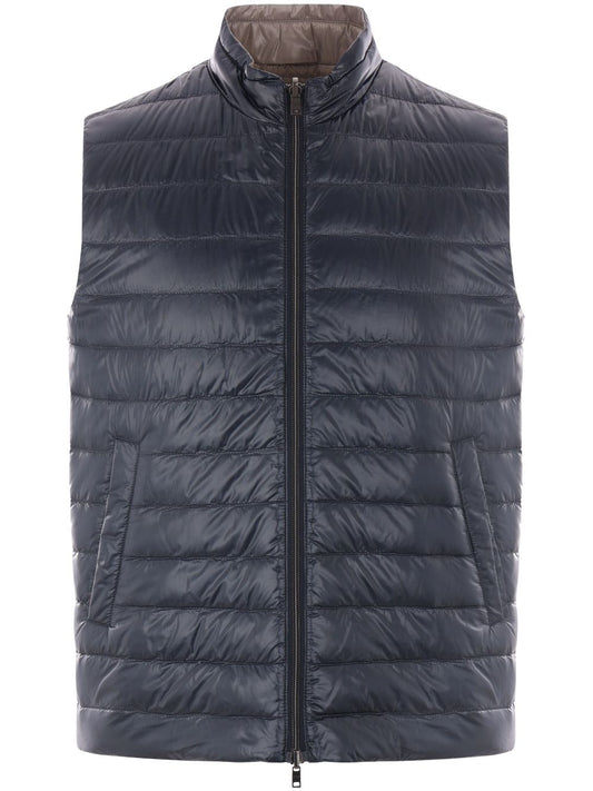 Reversible nylon down jacket