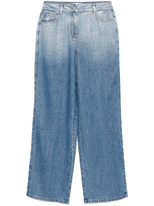 Wide-leg denim jeans