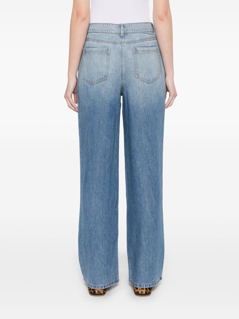 Wide-leg denim jeans