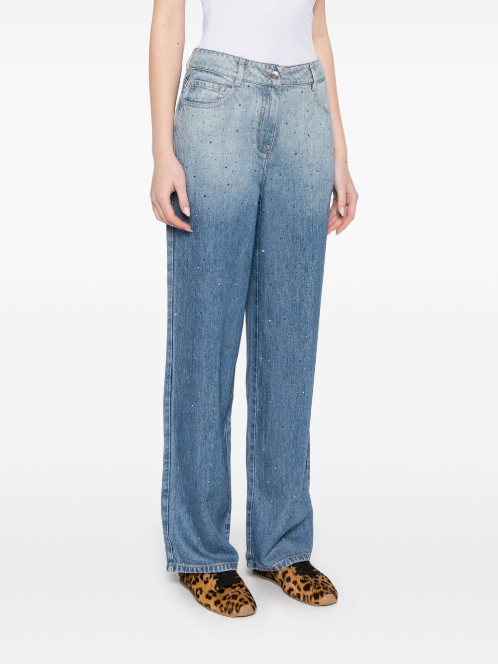 Wide-leg denim jeans