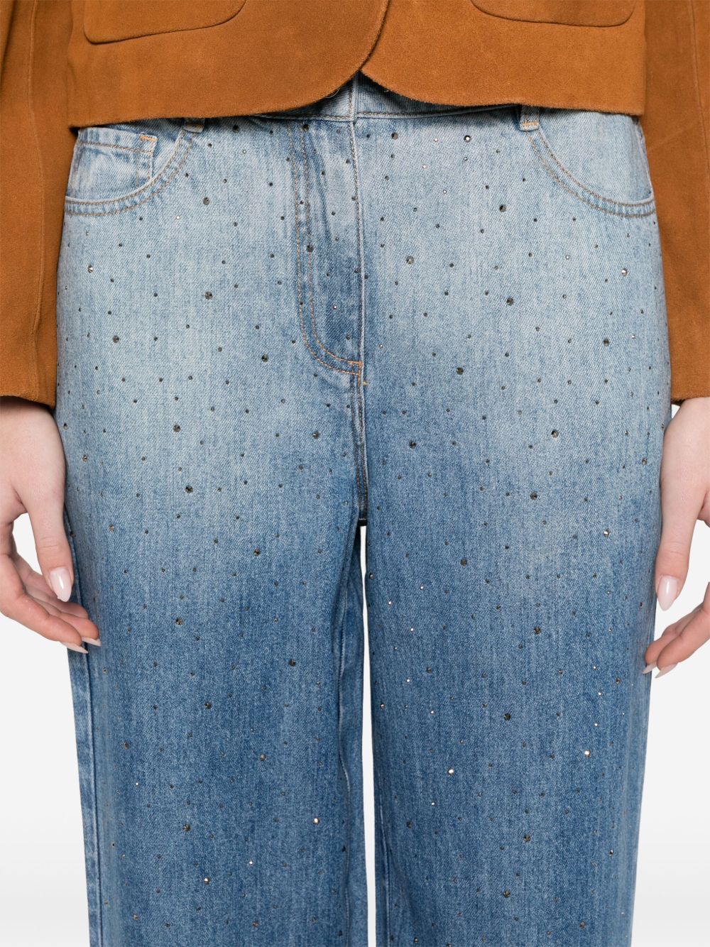 Wide-leg denim jeans
