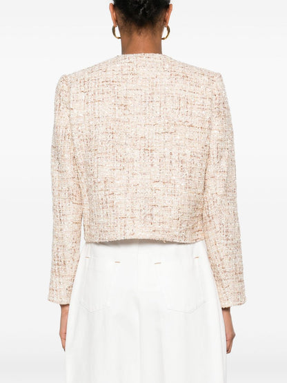 Wool blend short jacket