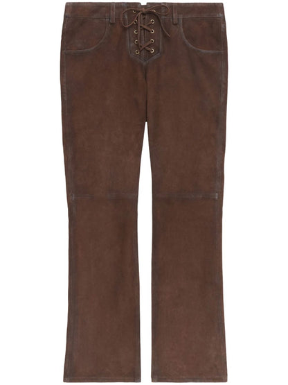 Vanel suede leather trousers