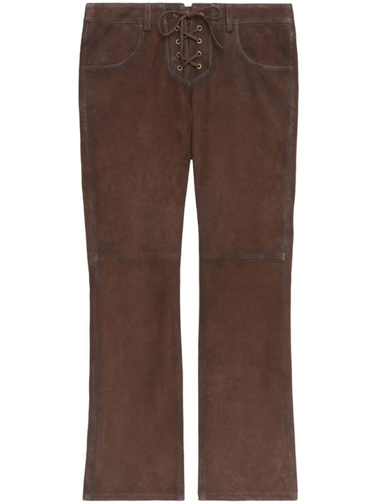 Vanel suede leather trousers