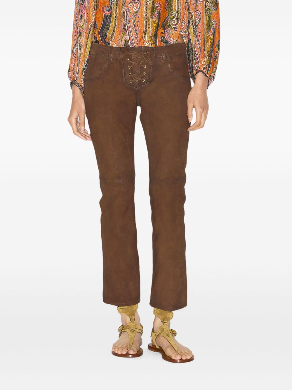 Vanel suede leather trousers