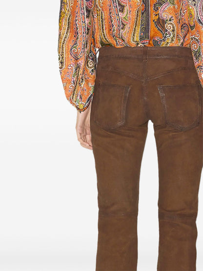 Vanel suede leather trousers