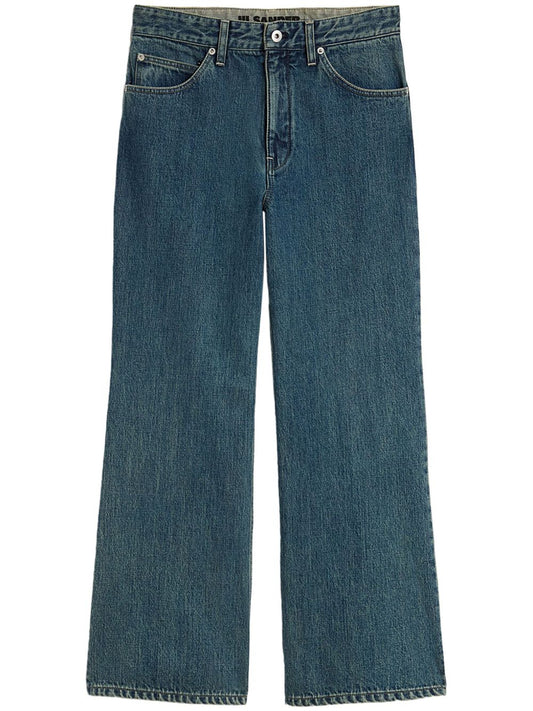 Denim wide-leg jeans